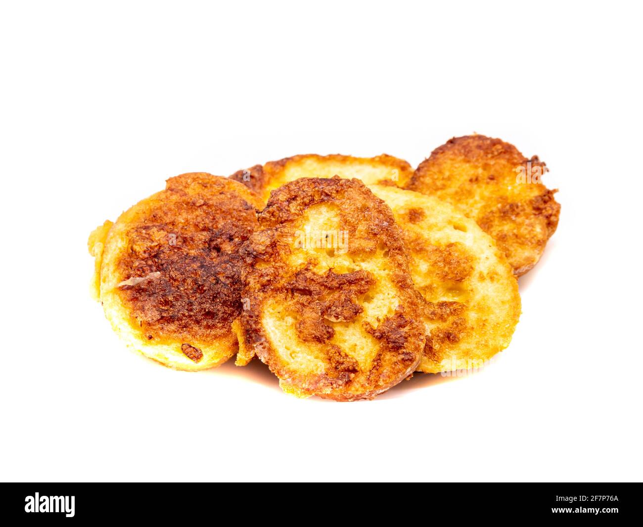 fried french toast isolated on white background Stock Photo
