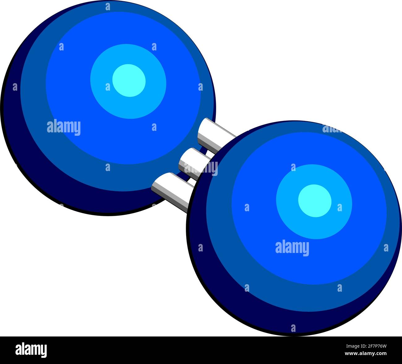 Elemental nitrogen (N2) molecule. Nitrogen gas is the main component of