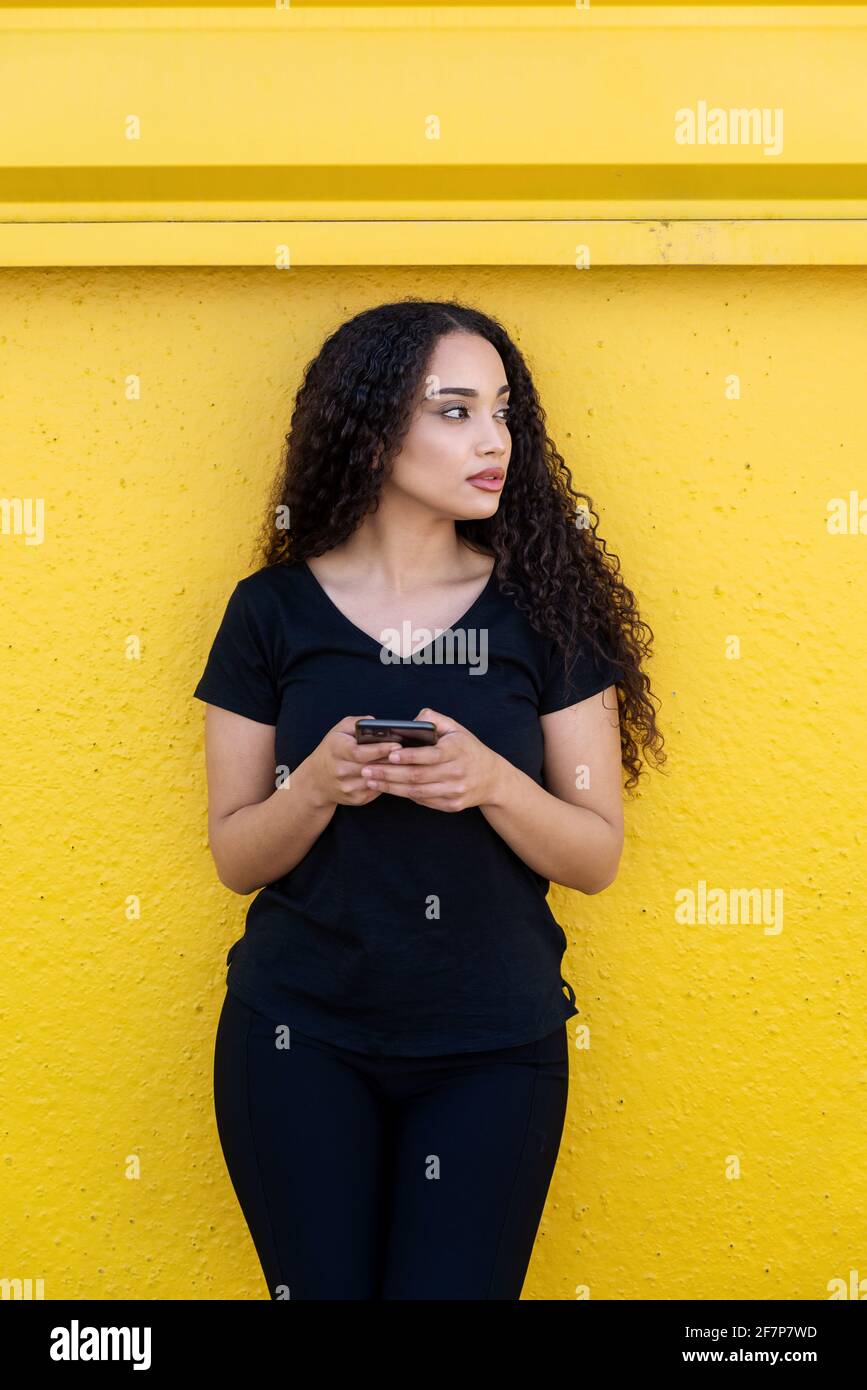 Person long black hair hi-res stock photography and images - Alamy