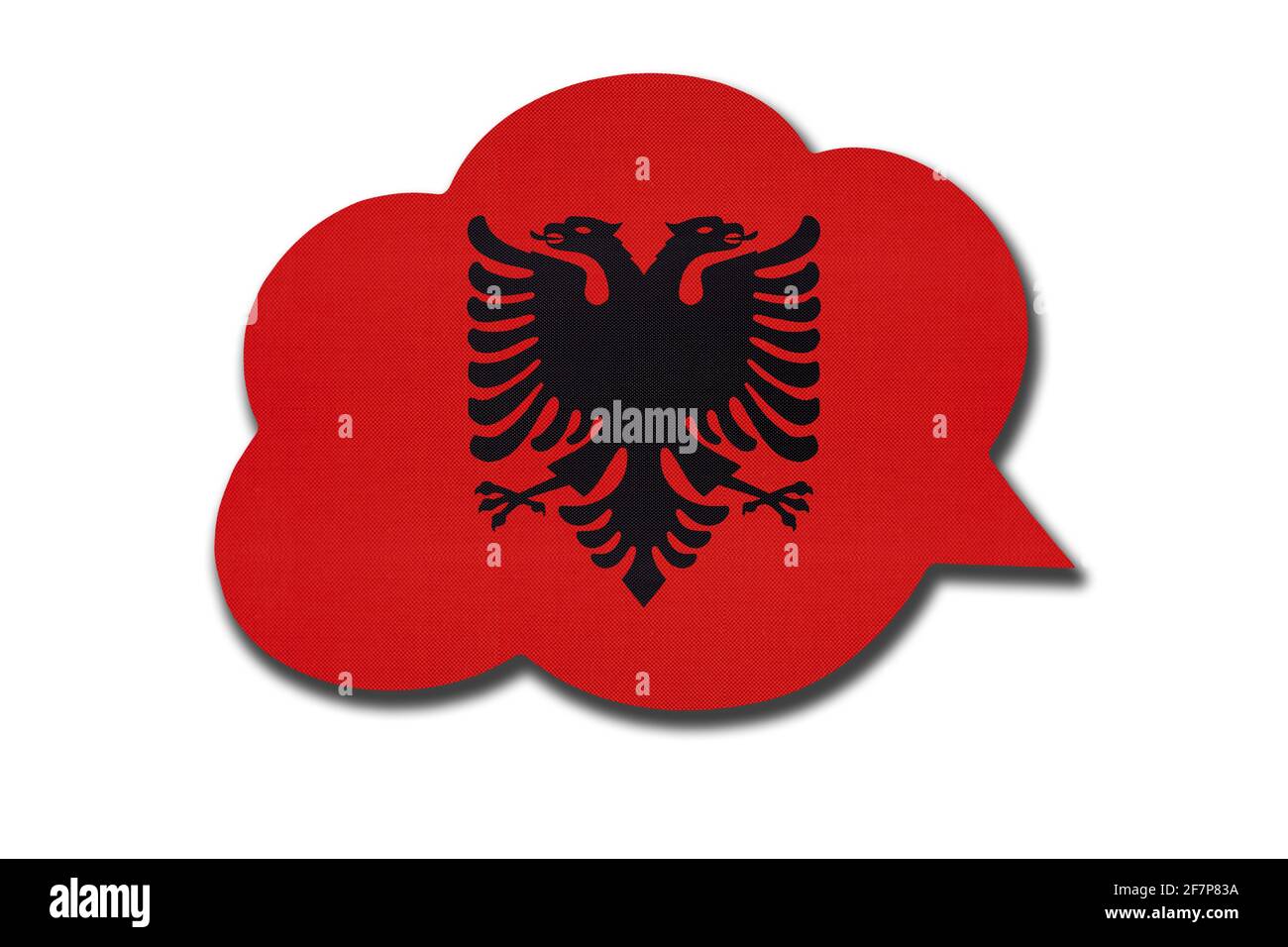 3d speech bubble with Albania national flag isolated on white background.  Speak and learn Albanian language. Symbol of country. World communication  si Stock Photo - Alamy