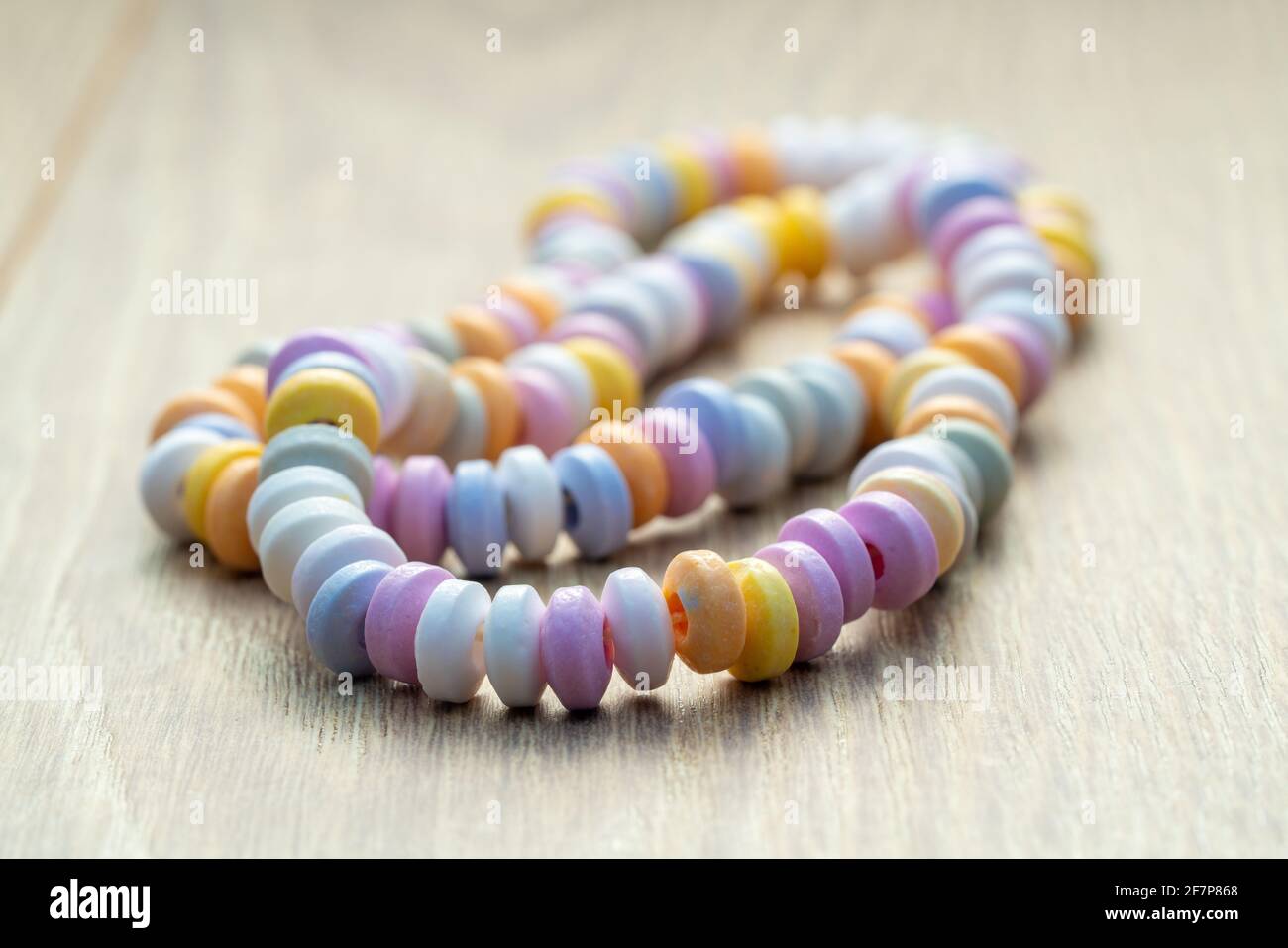 Children  bracelet made of multicolored sugar candies Stock Photo