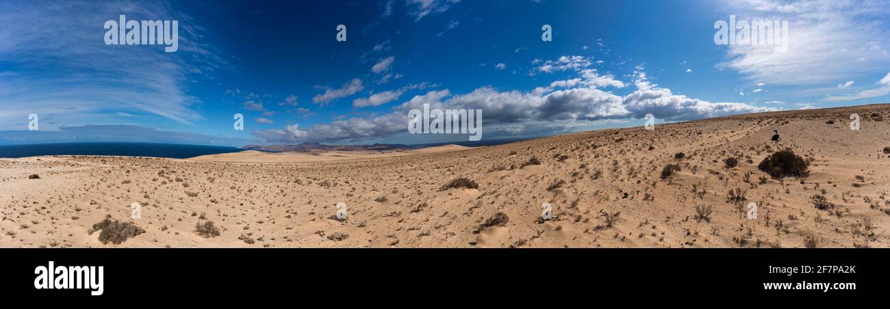Sandy desert on the canary island, Spain Stock Photo