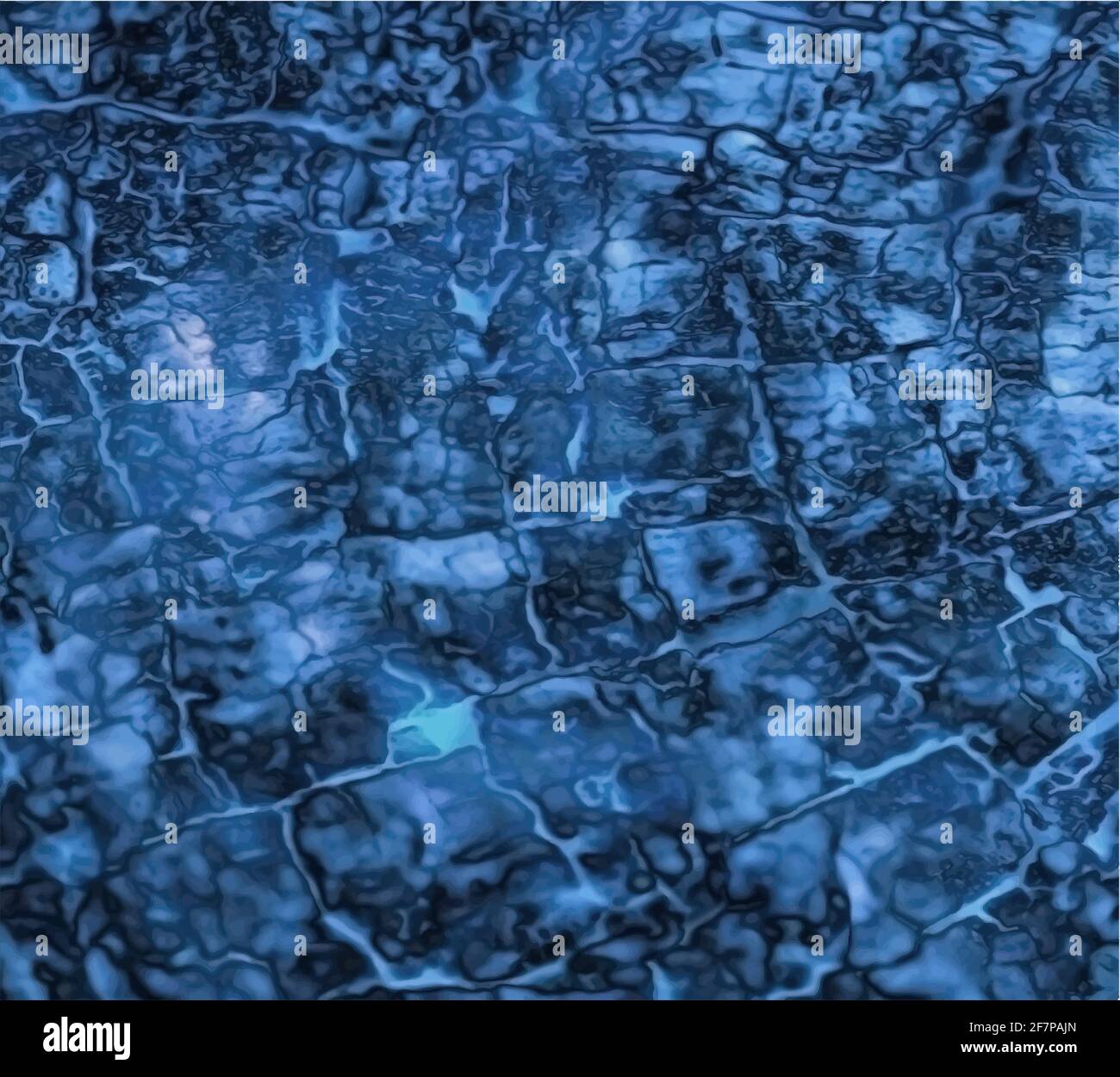 blue abstract background with ice texture with cracks. Vector illustration Stock Vector