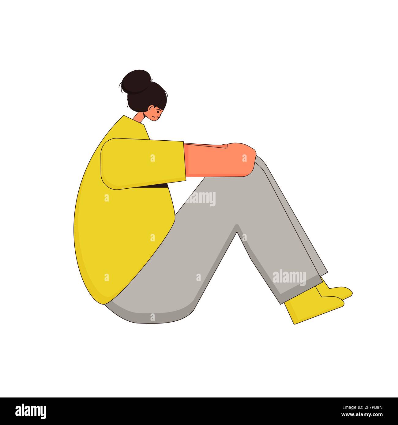 Anxiety. Psychological issues. Young woman with bad mood, headache