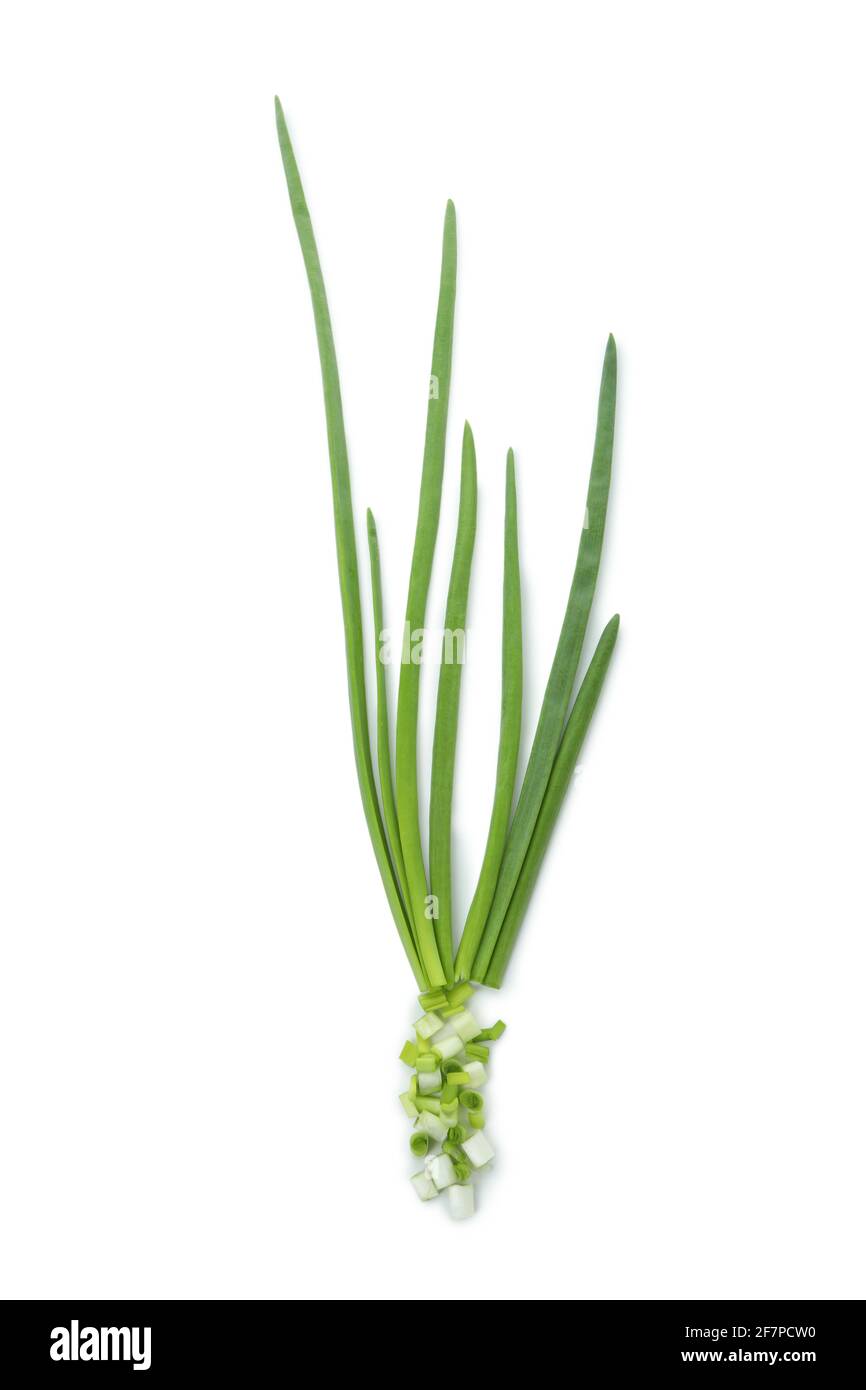 Chopped green onion isolated on white background Stock Photo - Alamy