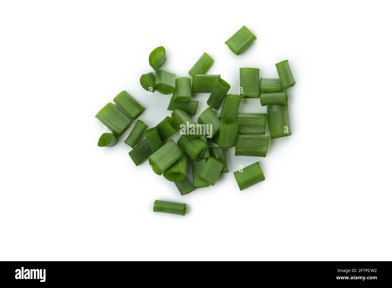 Chopped green onion isolated on white background Stock Photo - Alamy