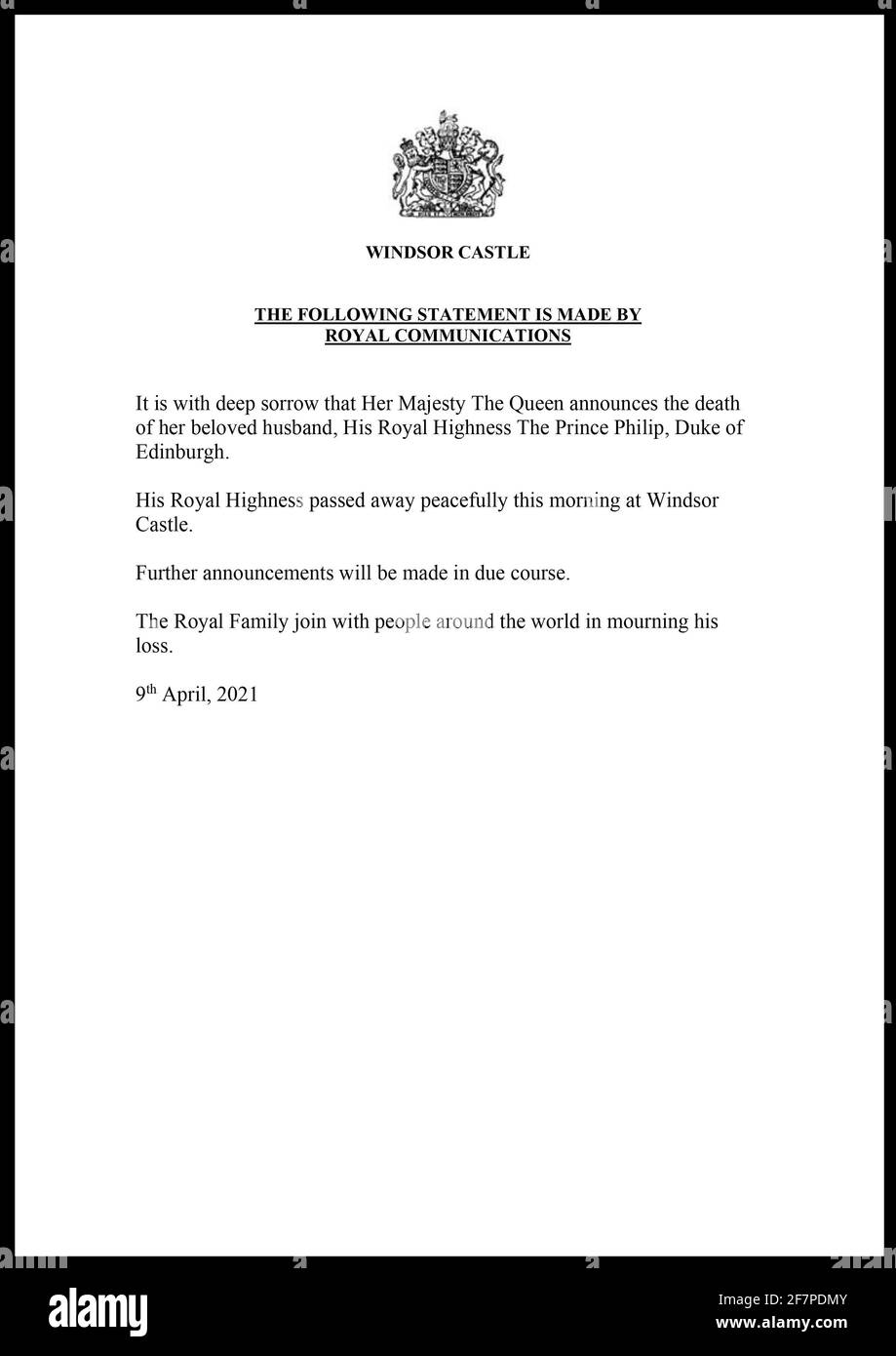 Death announcement Black and White Stock Photos & Images Alamy