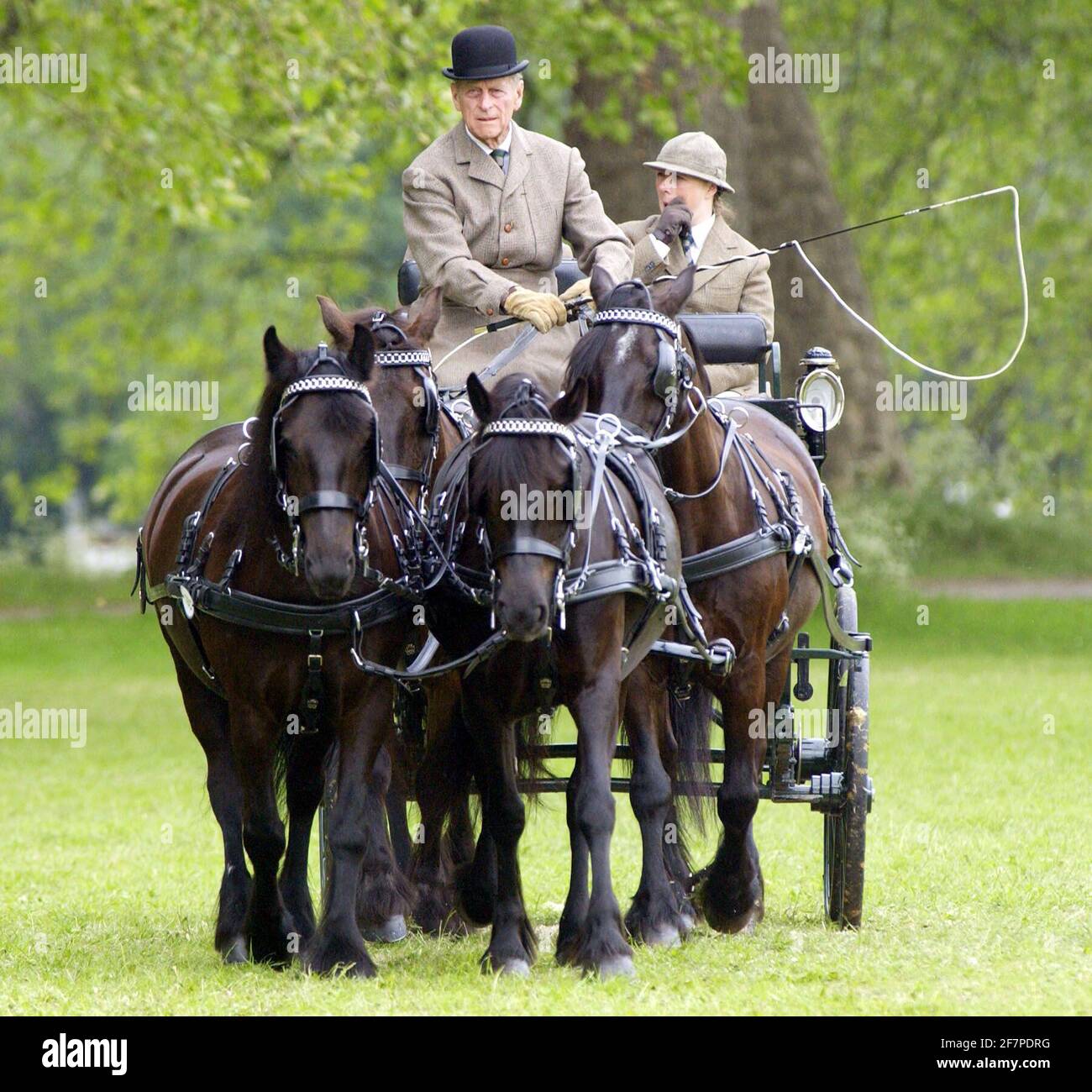 File photo dated 17/05/02 of the Duke of Edinburgh before competing at the Royal Windsor Horse Show, Windsor. The Duke of Edinburgh has died, Buckingham Palace has announced. Issue date: Friday April 9, 2020.. See PA story DEATH Philip. Photo credit should read: Fiona Hanson/PA Wire Stock Photo