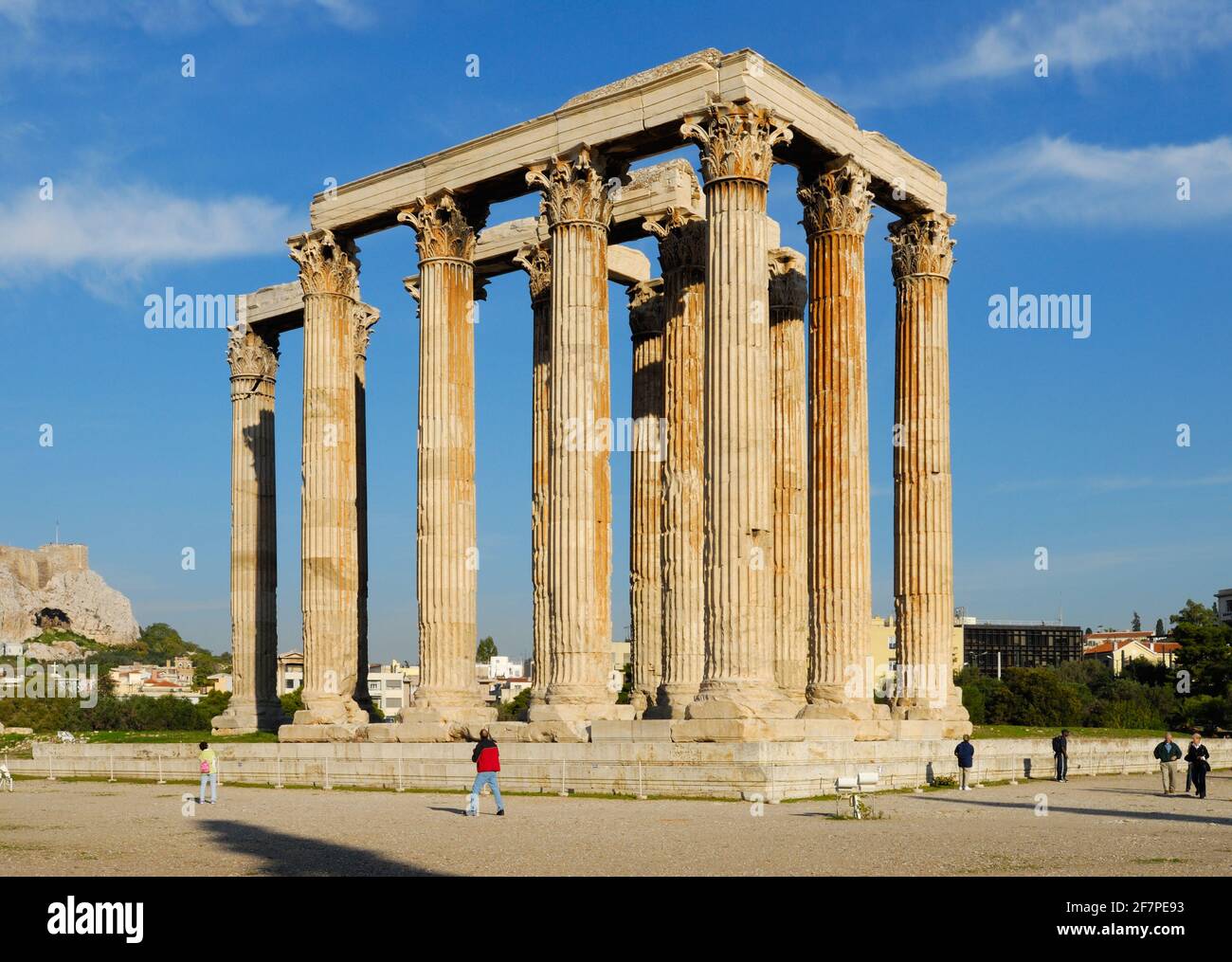 Temple Of The Olympian Zeus, Olympieion, Athens, Greece, Europe Stock ...