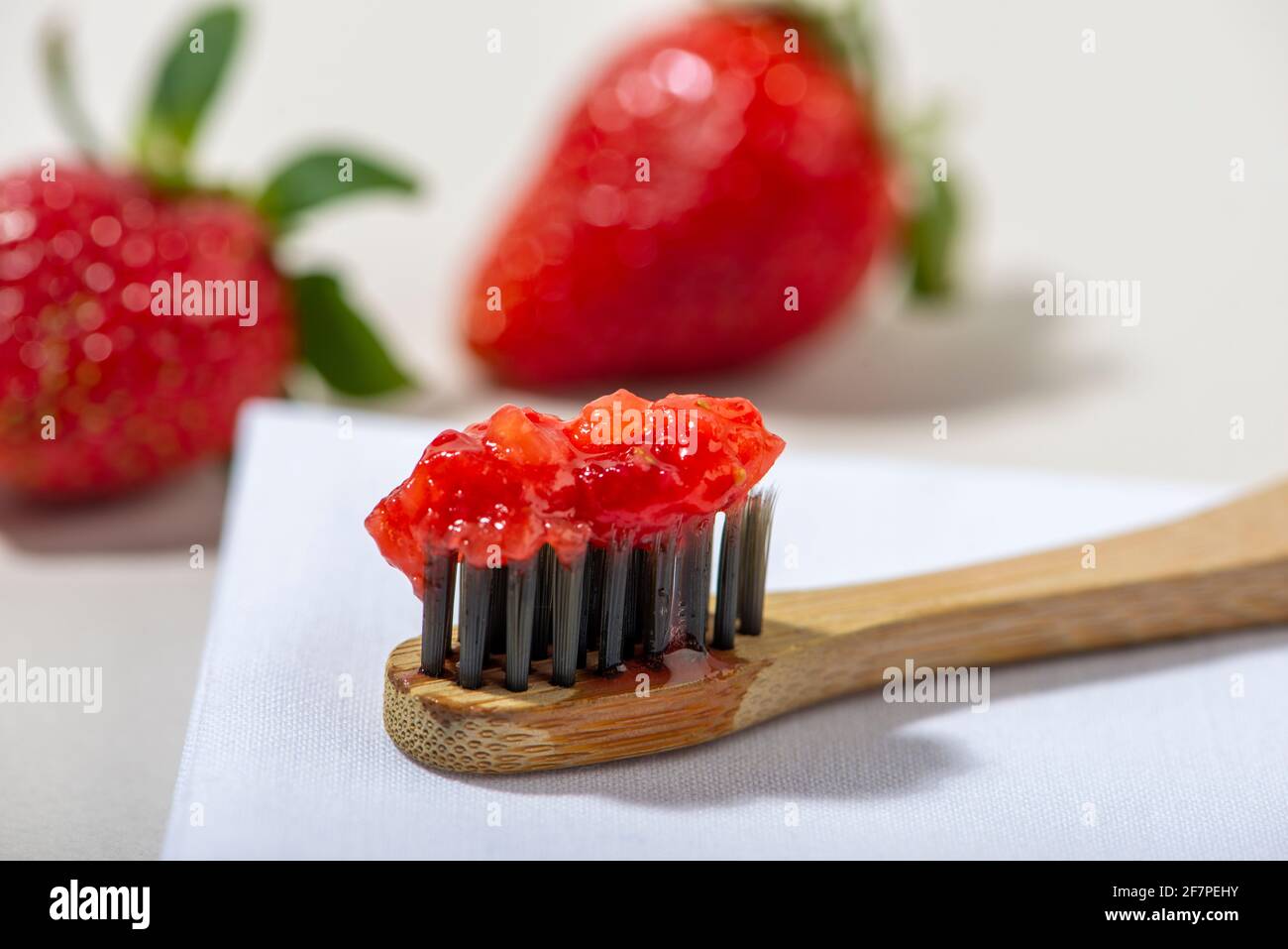 Strawberry for teeth cleaning. DIY homemade personal hygiene products