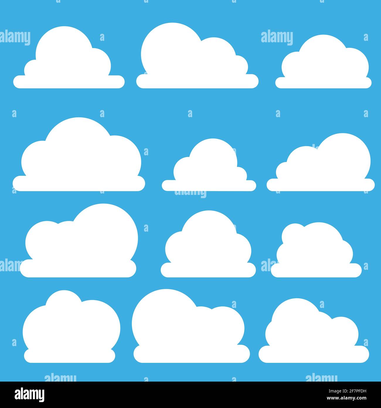 Set of images of clouds vector illustration Stock Vector