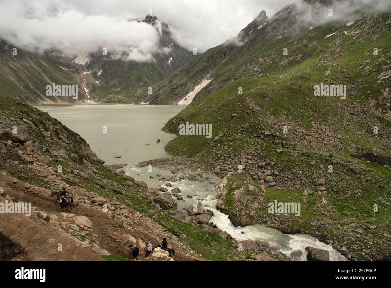 Mountains and lake at Tisu Top, Jammu and Kashmir, India Stock Photo