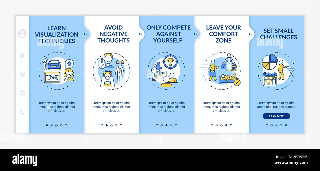 Self-improvement strategies onboarding vector template Stock Vector ...
