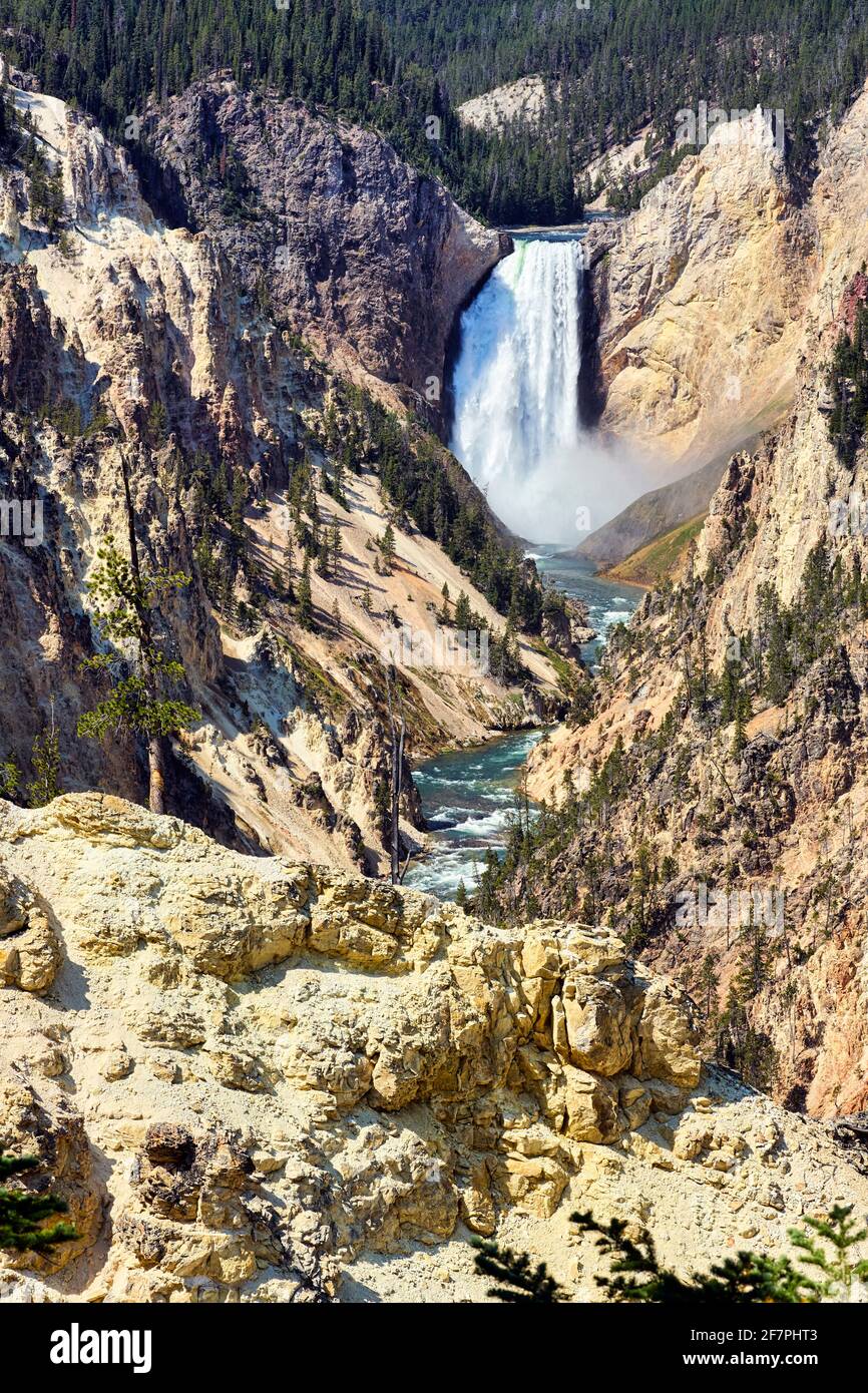 Grand Canyon Artist Point In the Yellowstone National Park. Wyoming. USA. Stock Photo