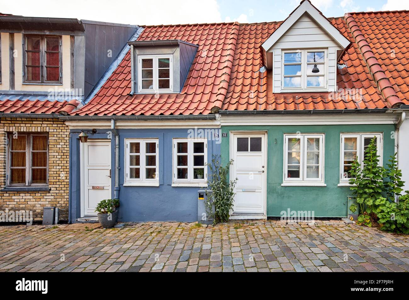 a tiny home in narrow street in denmark Stock Photo