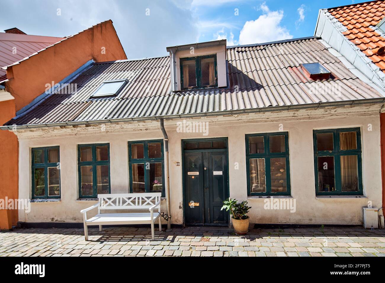 a tiny home in narrow street in denmark Stock Photo