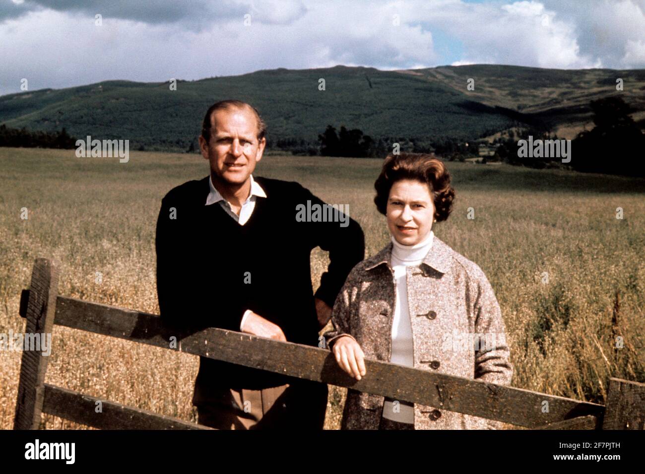 File photo dated 01/09/72 of Queen Elizabeth II and the Duke of Edinburgh at Balmoral to celebrate their Silver Wedding anniversary. Balmoral in the Highlands, one of the royals' favourite places, held many memories for the Duke of Edinburgh. The Queen was once said to never be happier than when she was at Balmoral, Philip, too, loved the outdoor life that was synonymous with their annual break, which stretched from the end of July into October. Issue date: Friday April 4, 2021. Stock Photo
