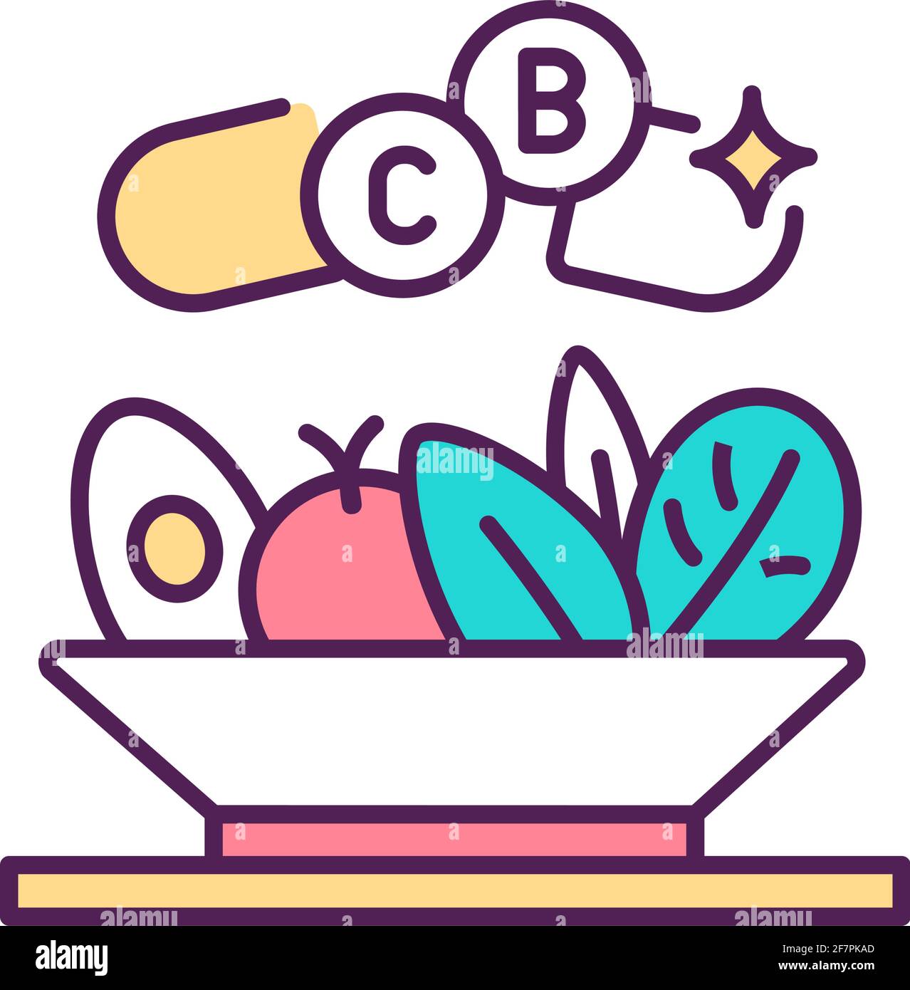 Dietary supplements RGB color icon Stock Vector