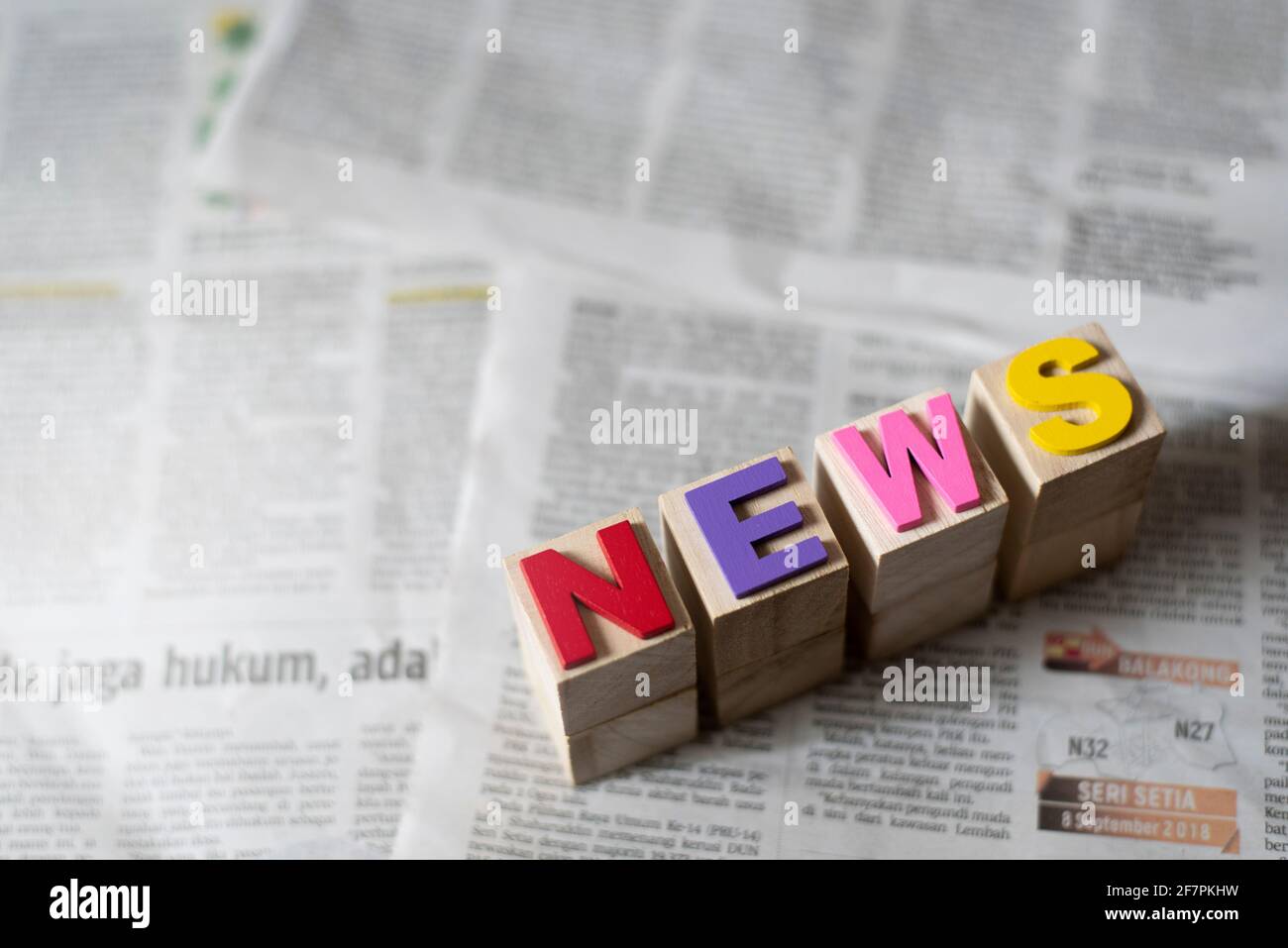 Word News On A Newspaper Background Concept Of Journalism And Current Issues Stock Photo Alamy