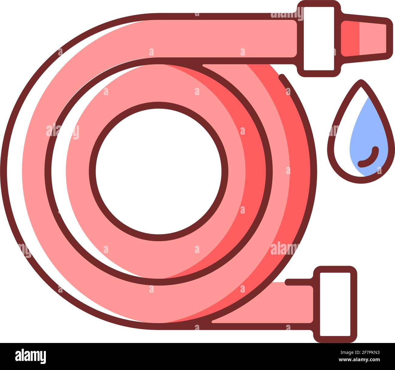 Fire hose RGB color icon Stock Vector