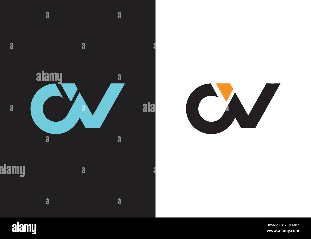 Initial Monogram Letter C V Logo Design Vector Template Stock Vector