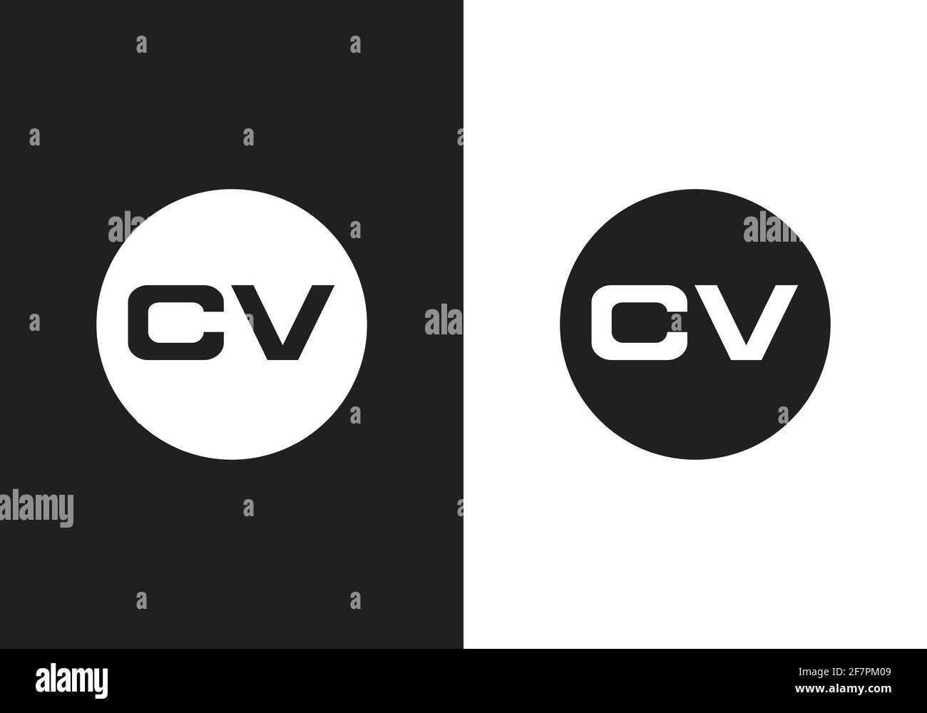 Initial Monogram Letter C V Logo Design Vector Template Stock Vector