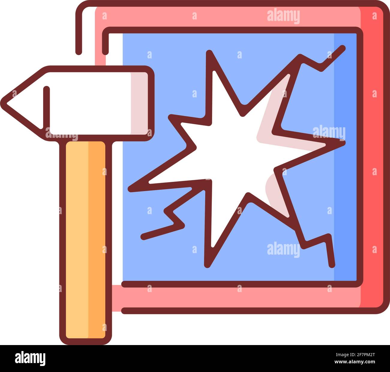 Break glass in case of emergency RGB color icon Stock Vector
