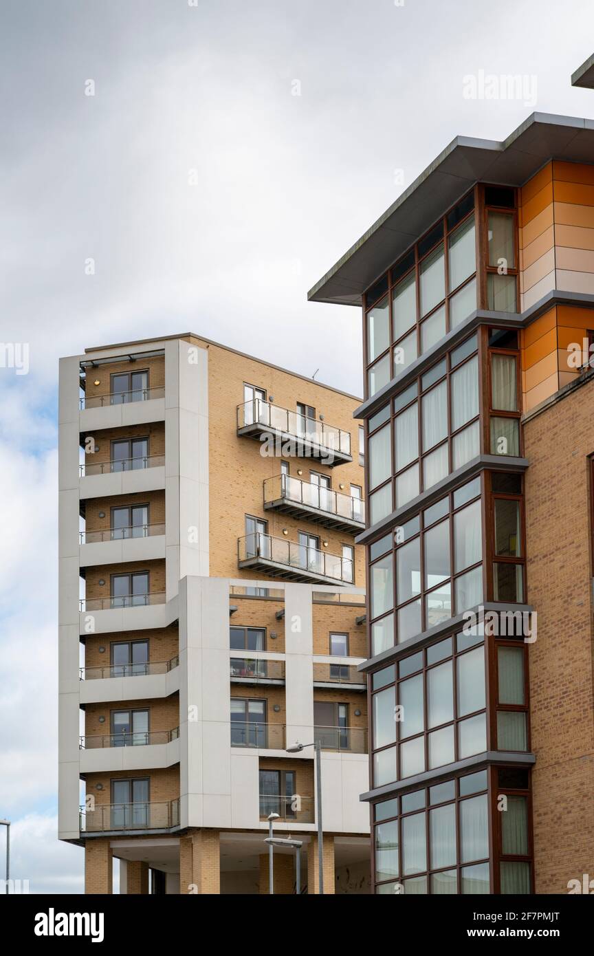Modern apartment buildings and flats in Cambridge UK Stock Photo