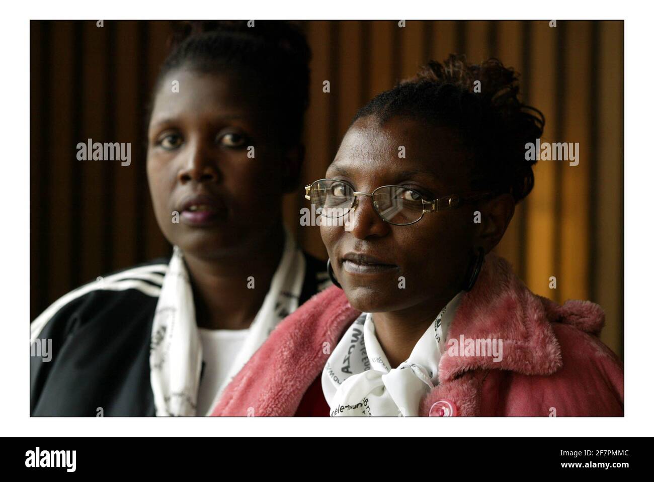 Magodonga Mahlangu and Siphiwe Maseko, Two Zimbabwe mothers from a peacefull protest group 'Women of Zimbabwe Arise' who have suffered first hand at the hand of Zimbabwes repressive regime who Spoke at Amnesty International launch of a major new initiative under the banner of Protect The Human, at Amnistys newly opened London Headquarters, The Human Rights Action Centre in Shoreditch.pic David Sandison 23/10/2005 Stock Photo