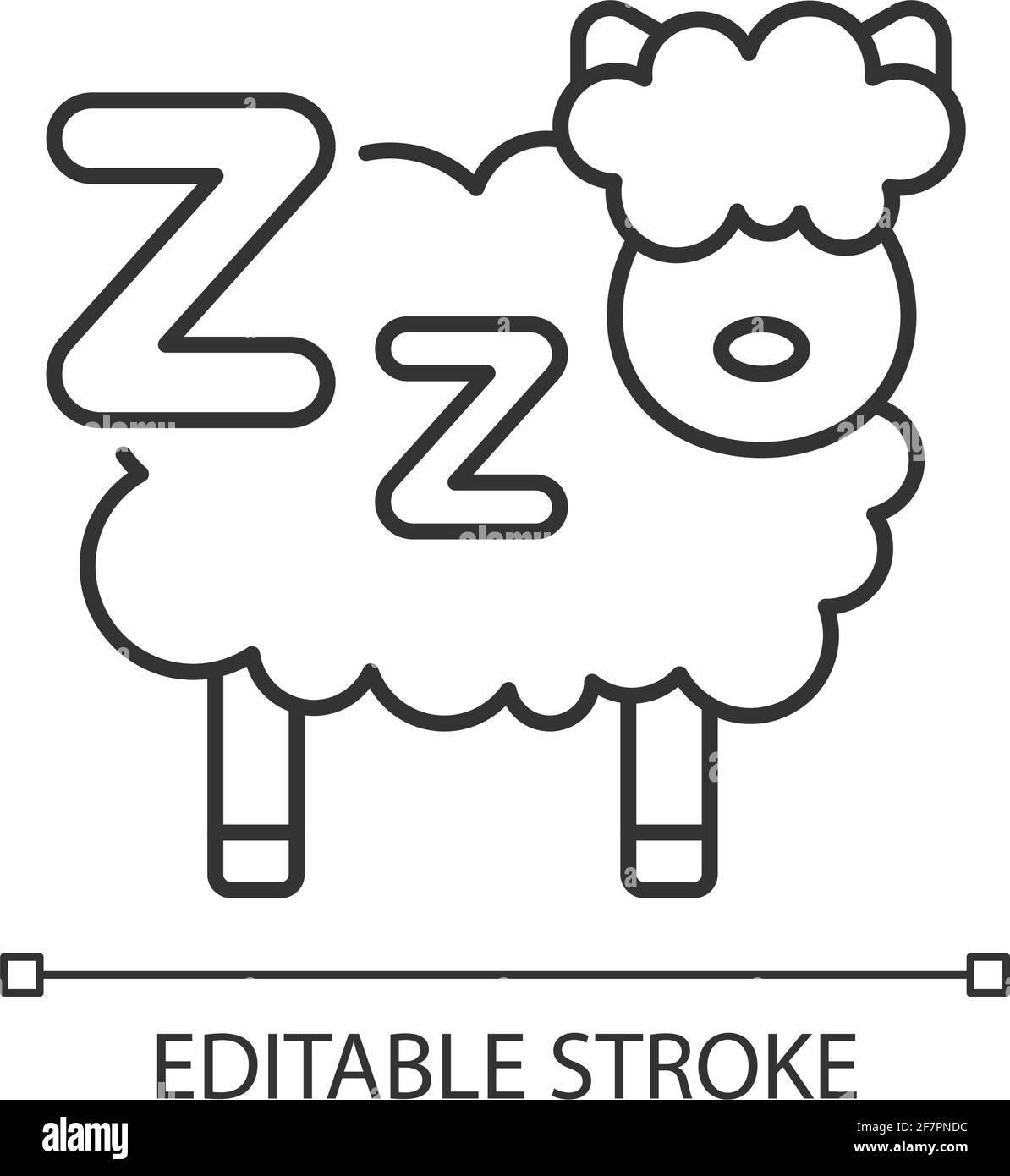 Counting sheeps linear icon Stock Vector