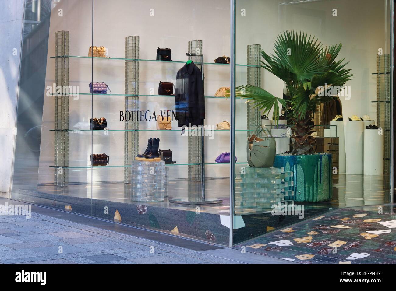 TOKYO, JAPAN - March 3, 2021: Front of a Bottega Veneta store in Tokyo ...