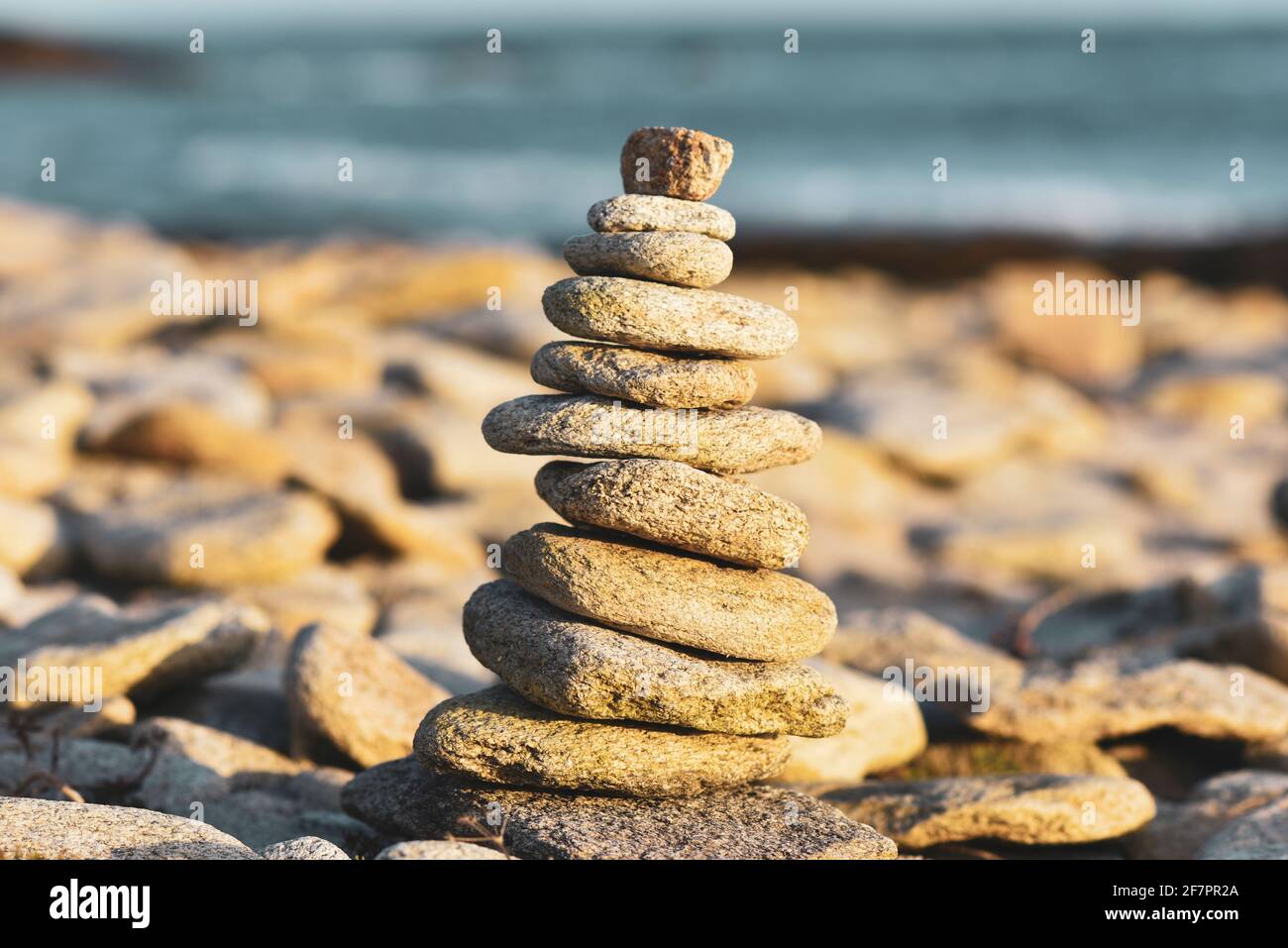 Pebble stone tower at the beach hi-res stock photography and images - Alamy