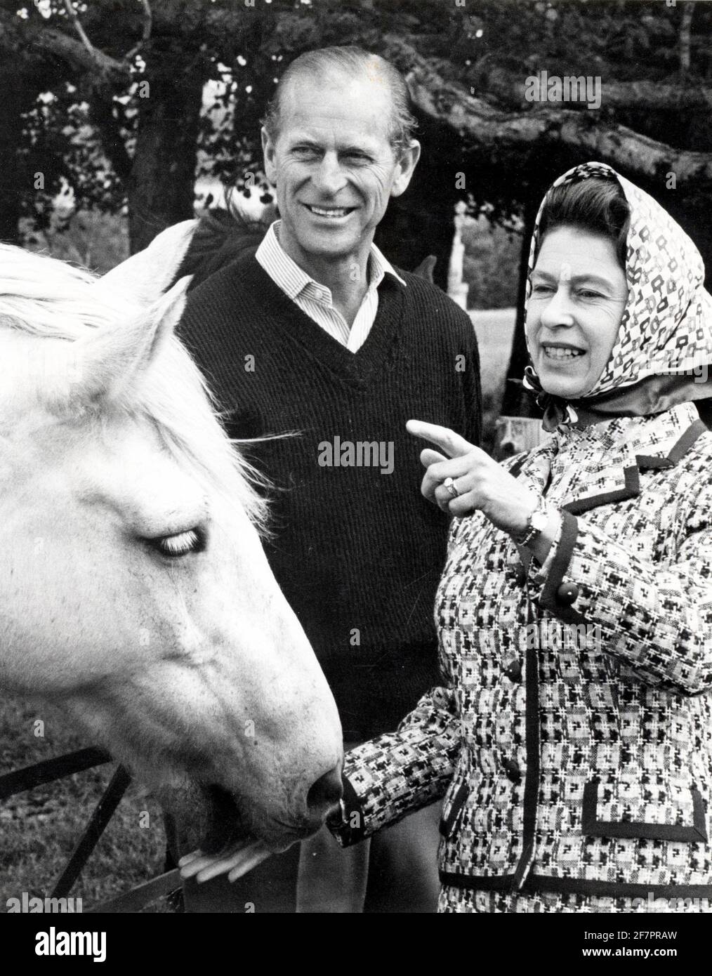 Oct. 1, 1972 - Balmoral, England, U.K. - The elder daughter of King George VI and Queen Elizabeth, ELIZABETH WINDSOR (named Elizabeth II) became Queen at the age of 25, and has reigned through more than five decades of enormous social change and development. PICTURED: QUEEN ELIZABETH II and PRINCE PHILIP pictured at Balmoral Castle. (Credit Image: © Keystone Press Agency/Keystone USA via ZUMAPRESS.com) Stock Photo