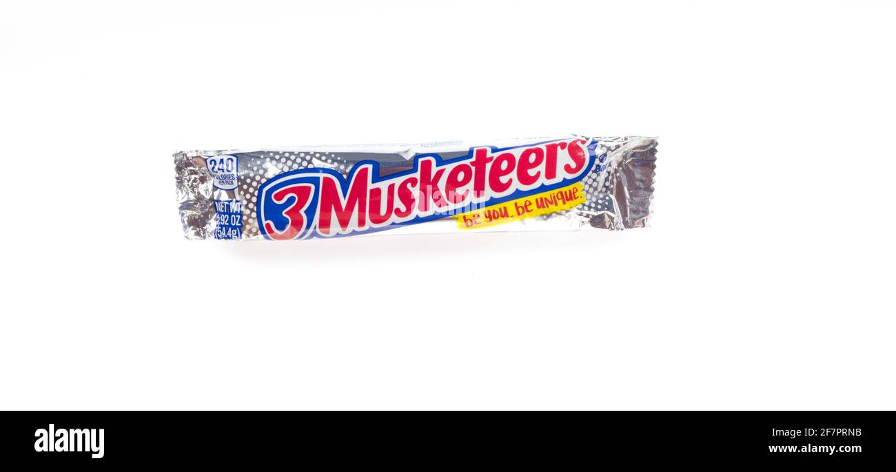 3 Musketeers Candy Bar by Mars, Inc Stock Photo