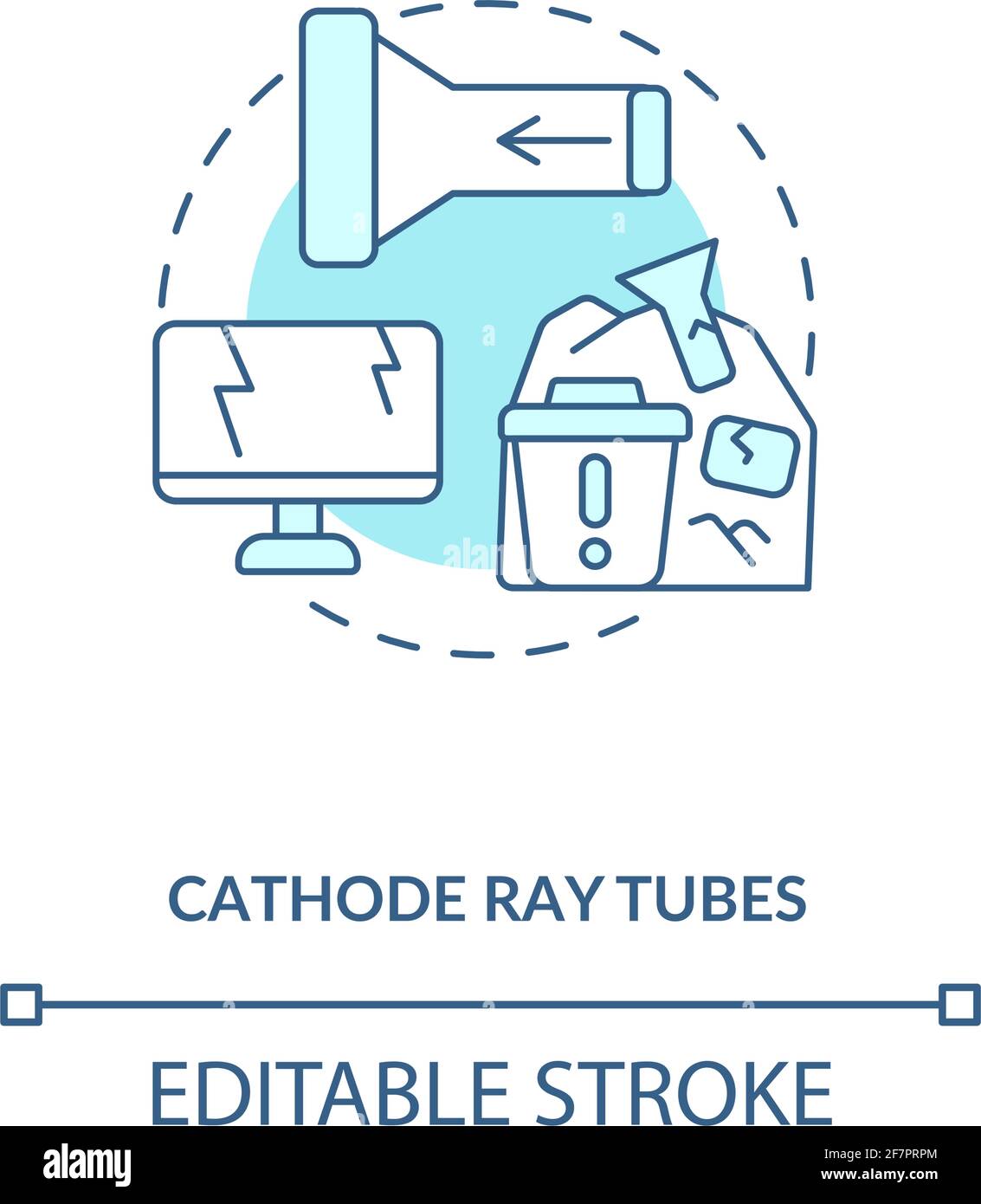 Cathode ray tubes concept icon Stock Vector