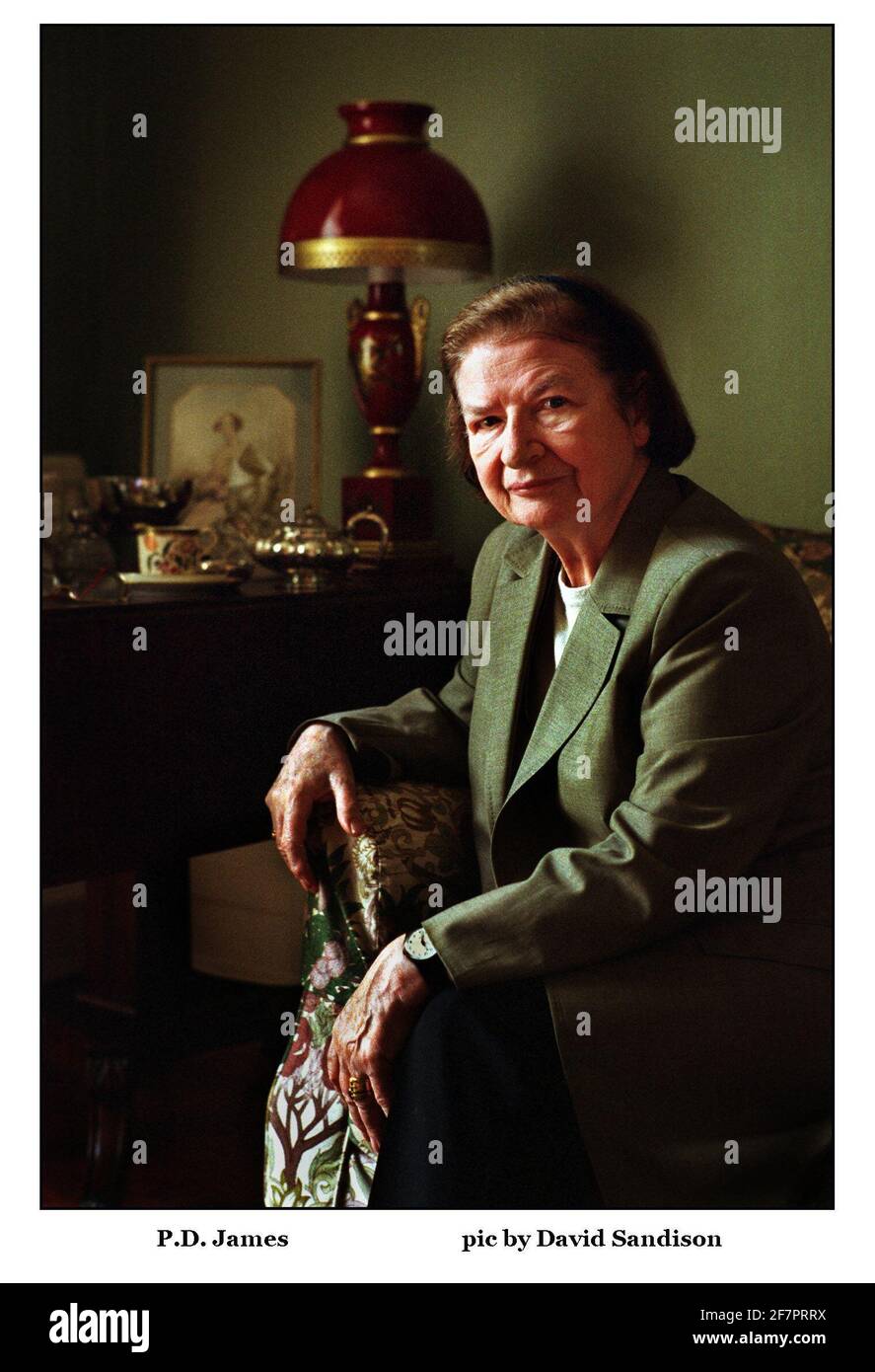 Author P D James at home in London October 1999 Stock Photo