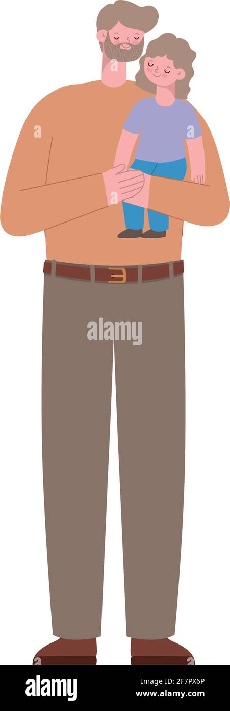father with daughter Stock Vector