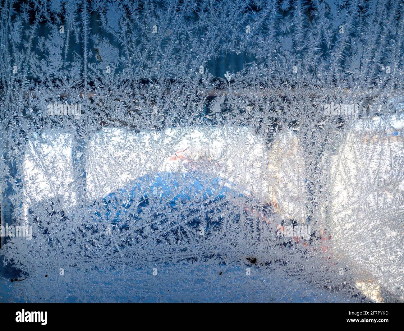 frosted window gives an interesting pattern Stock Photo