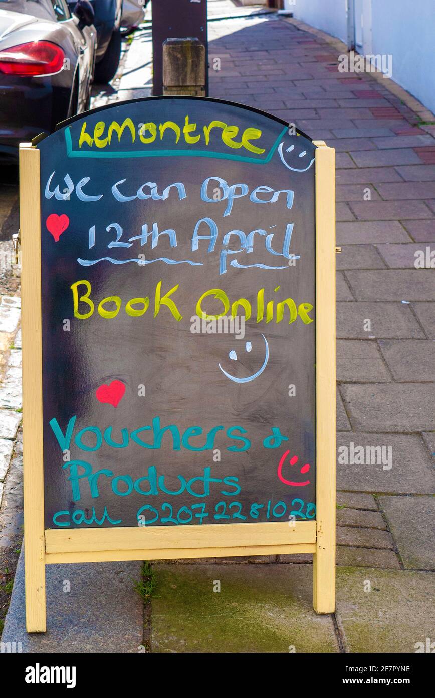 London, UK. 9th Apr, 2021. Lemon Tree bs road. Businesses and pubs