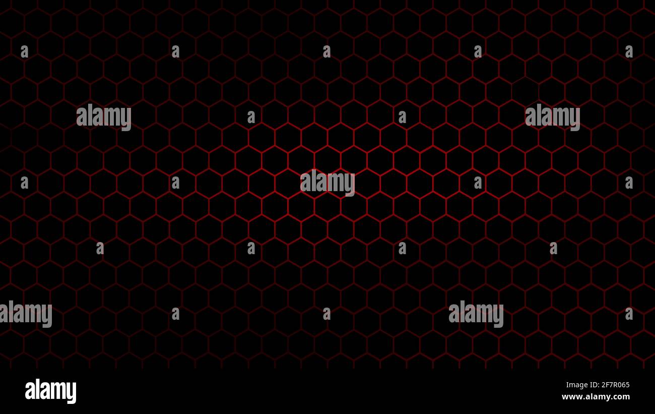 Dark Hexagon Background with Red Flash Light. Vector illustration Stock ...