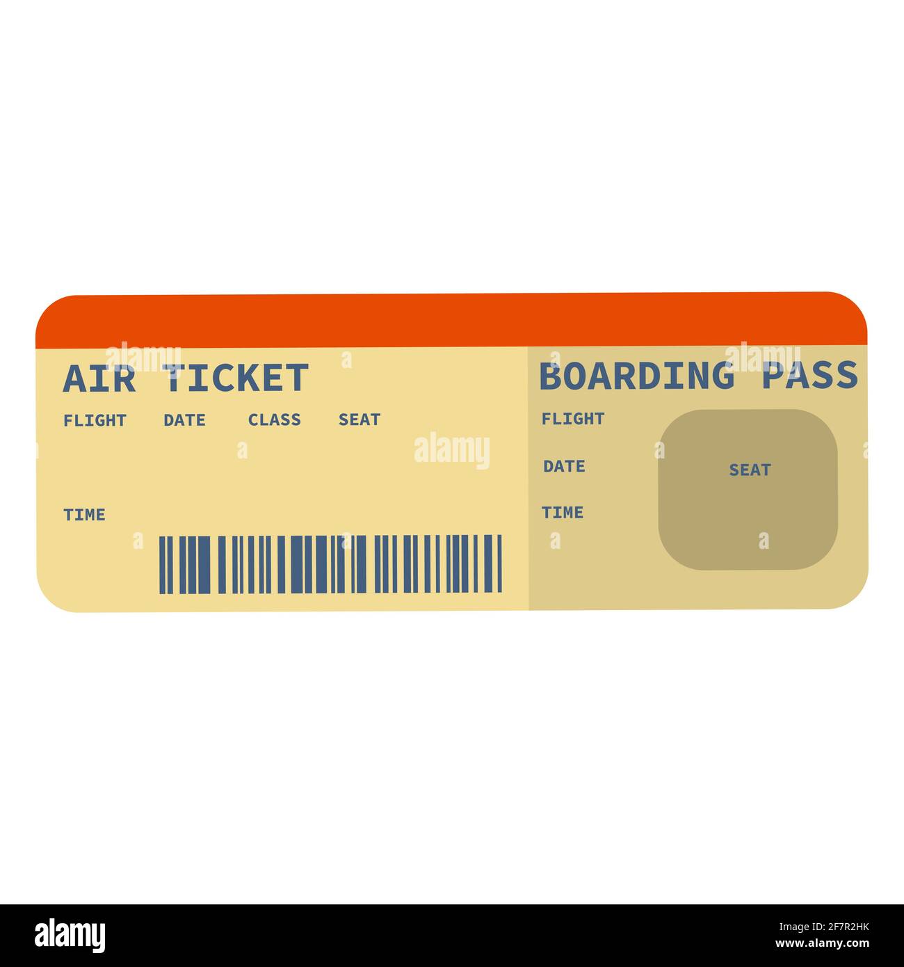Modern airline ticket design with flight time and passenger name. Vector illustration. Stock Vector