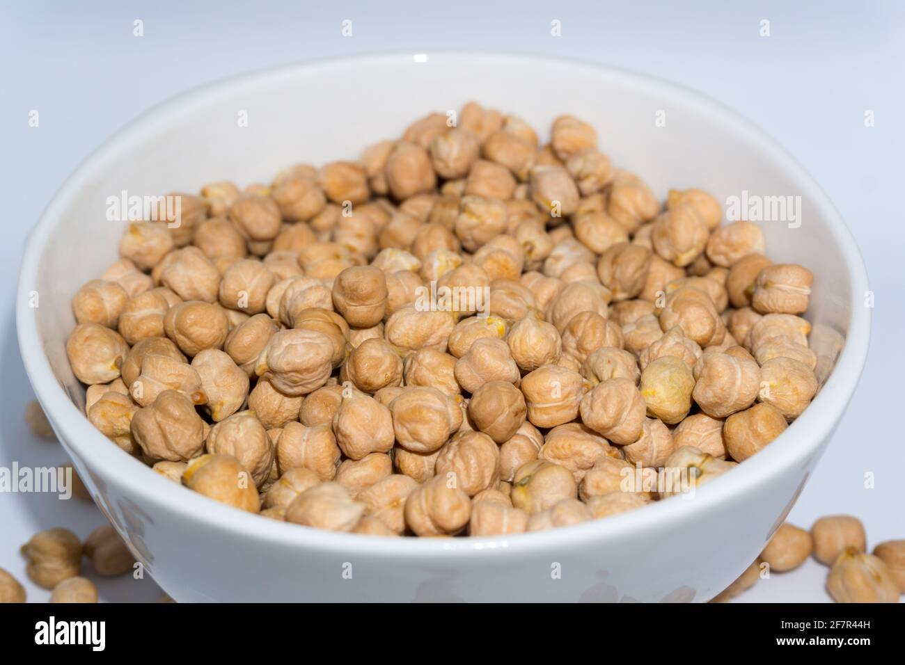 A close up shot of chickpeas in studio settings.Chickpeas, also known