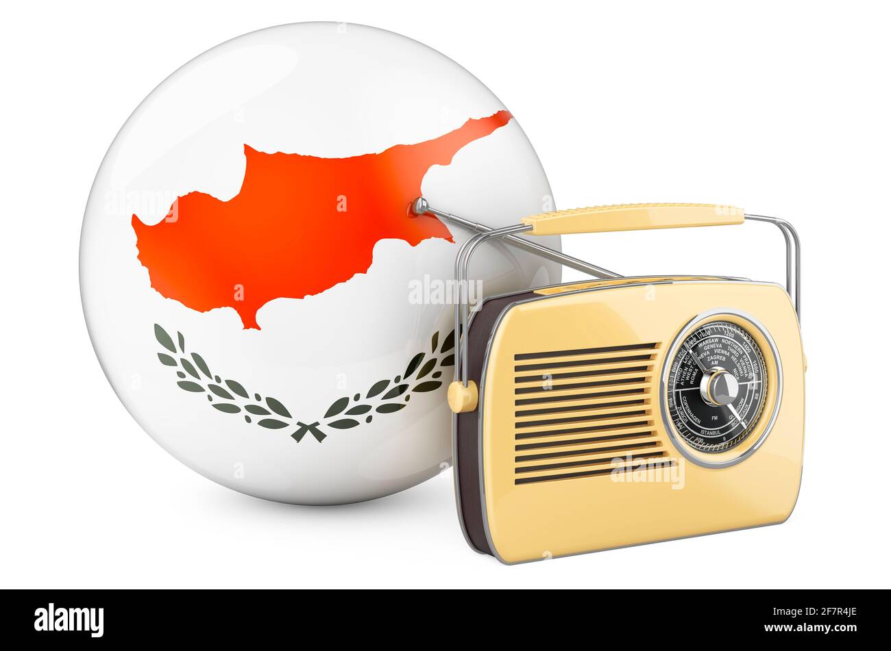 Radio broadcasting in Cyprus concept. Radio receiver with Cypriot flag