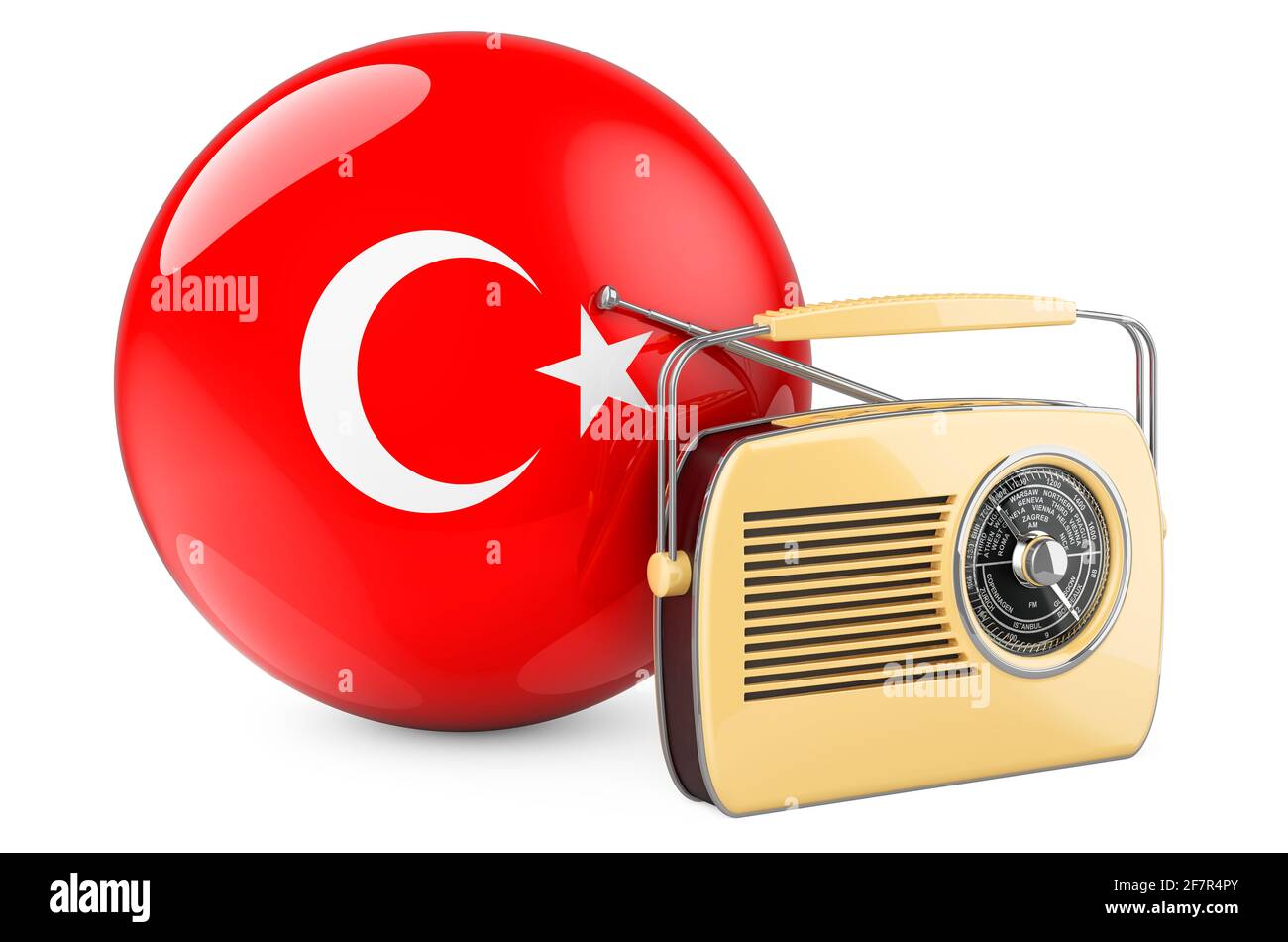 Radio broadcasting in Turkey concept. Radio receiver with Turkish flag. 3D  rendering isolated on white background Stock Photo - Alamy