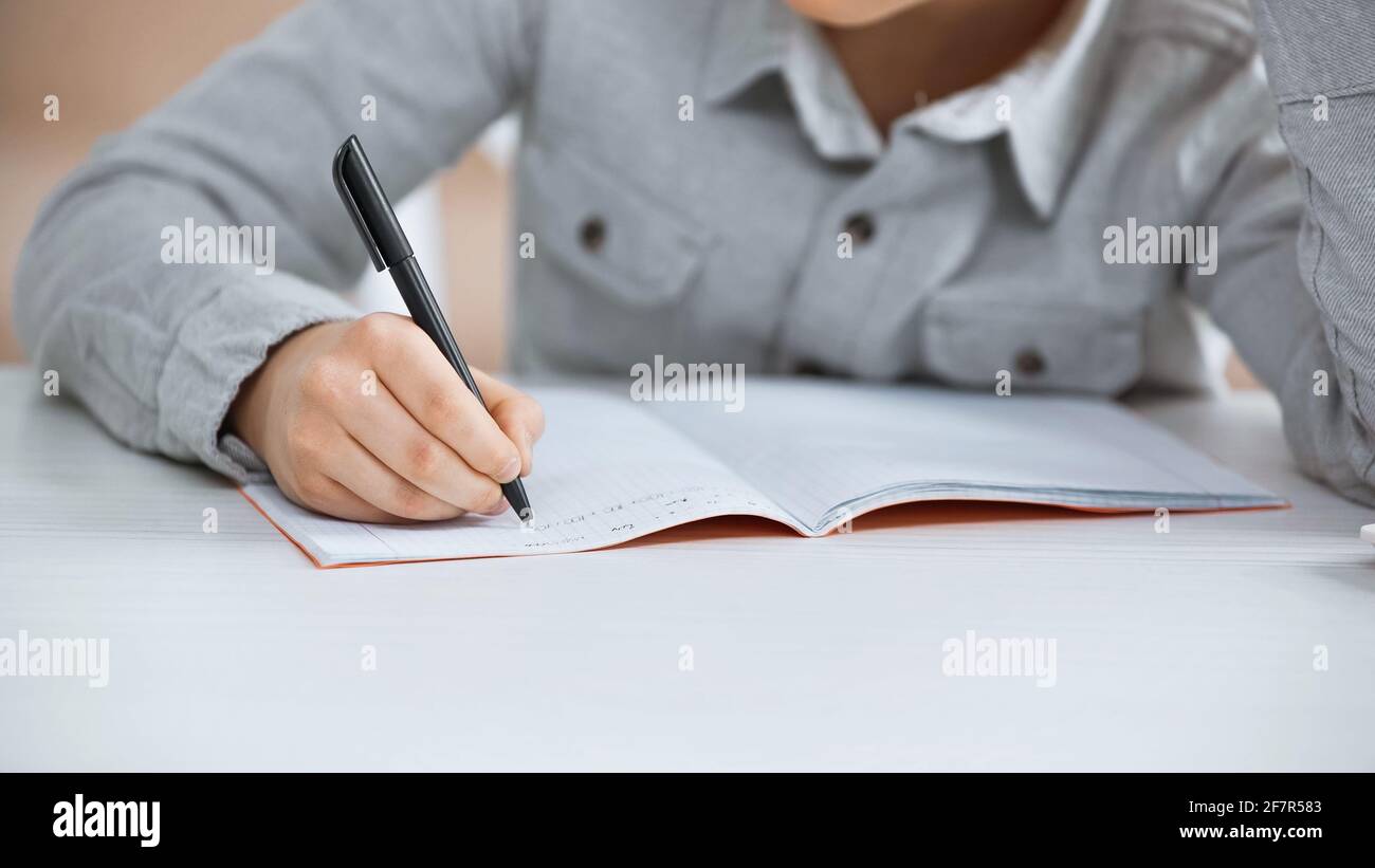 Boy girl child writing home preteen hi-res stock photography and images ...