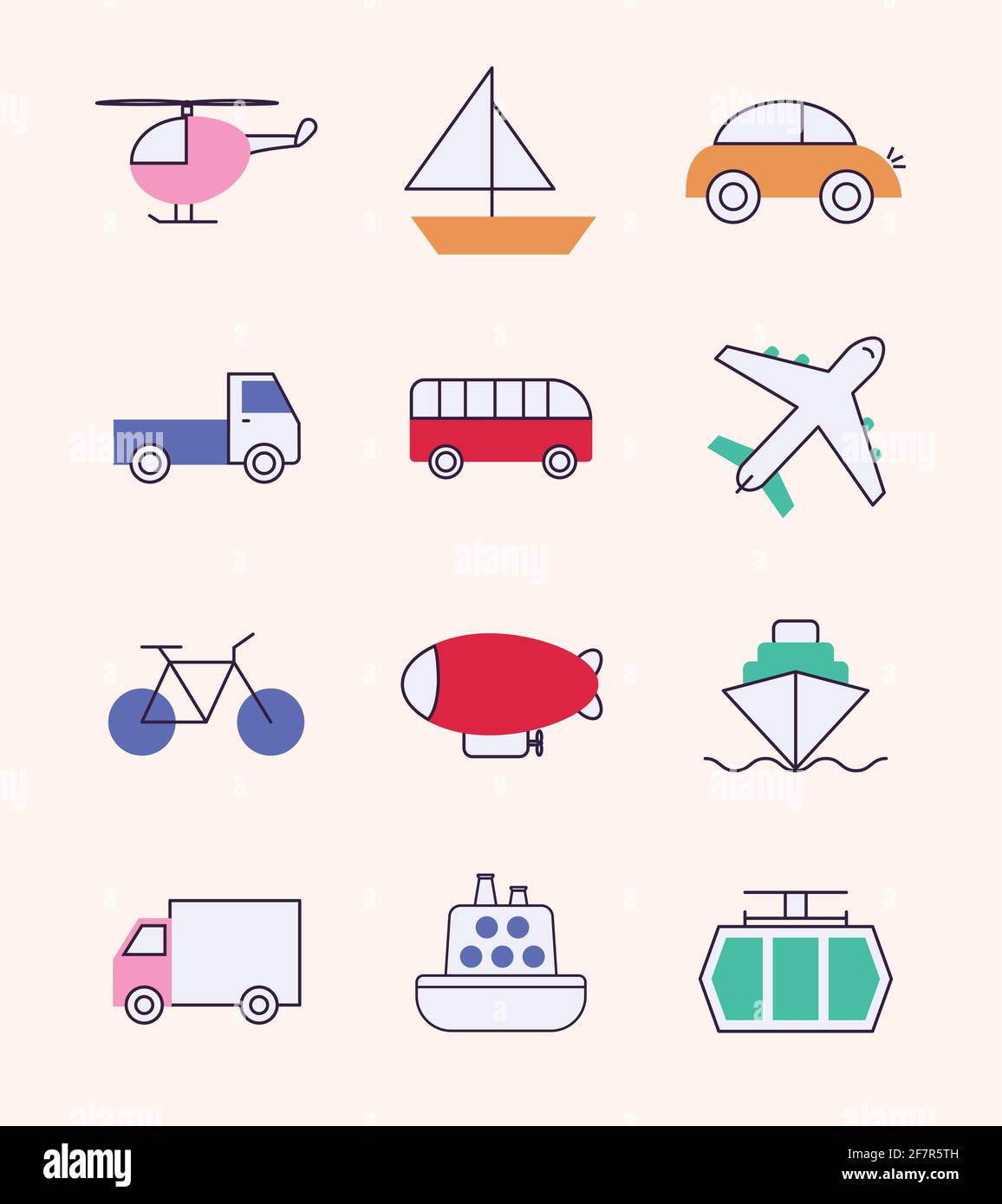 transport icons set Stock Vector Image & Art - Alamy