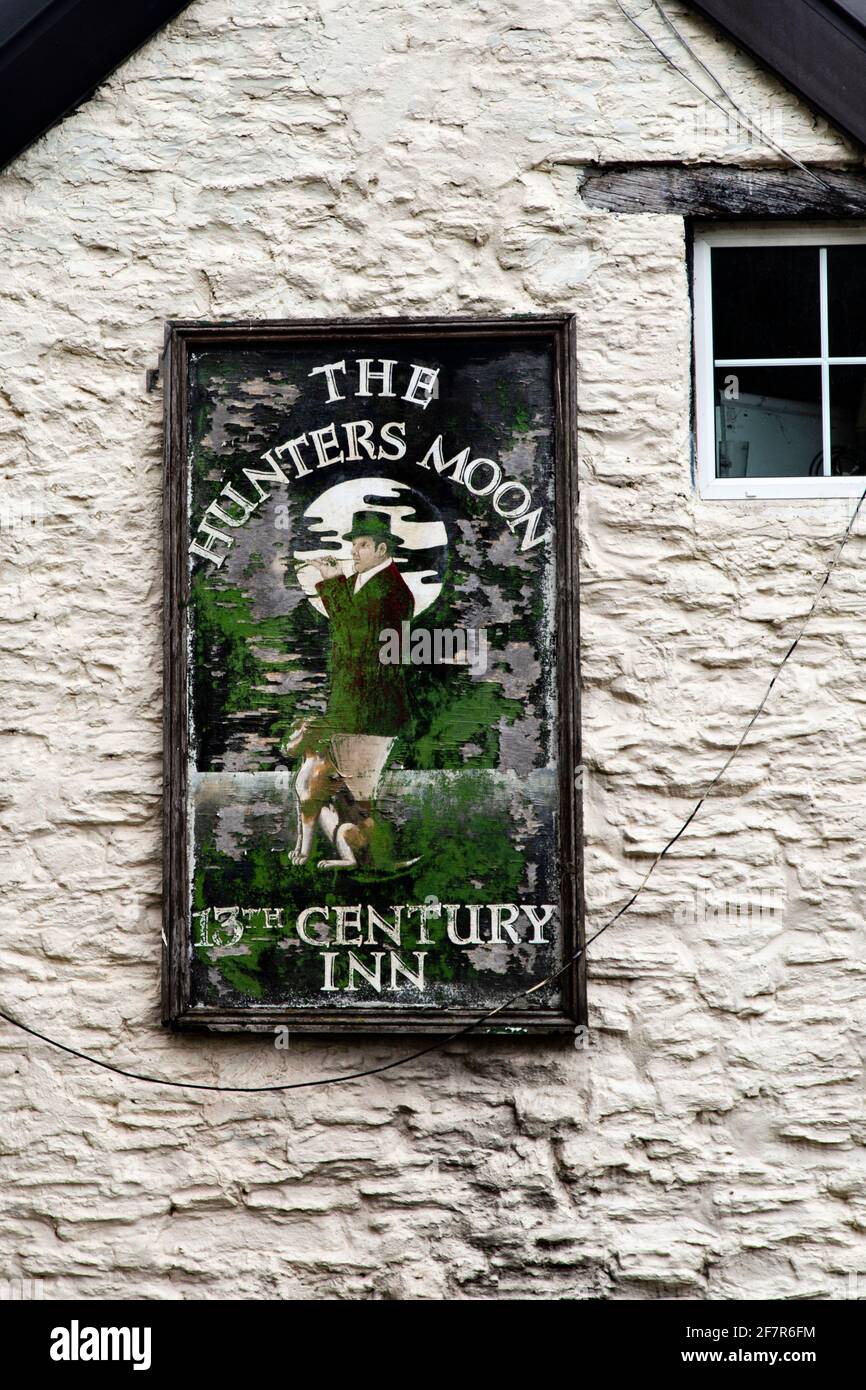 The Hunters Moon Inn, Llangattock Lingoed, Monmouthshire, Wales Stock Photo