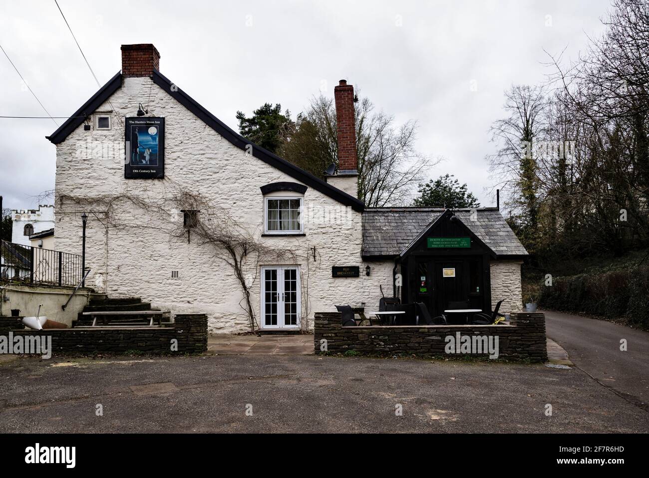 The Hunters Moon Inn, Llangattock Lingoed, Monmouthshire, Wales Stock Photo