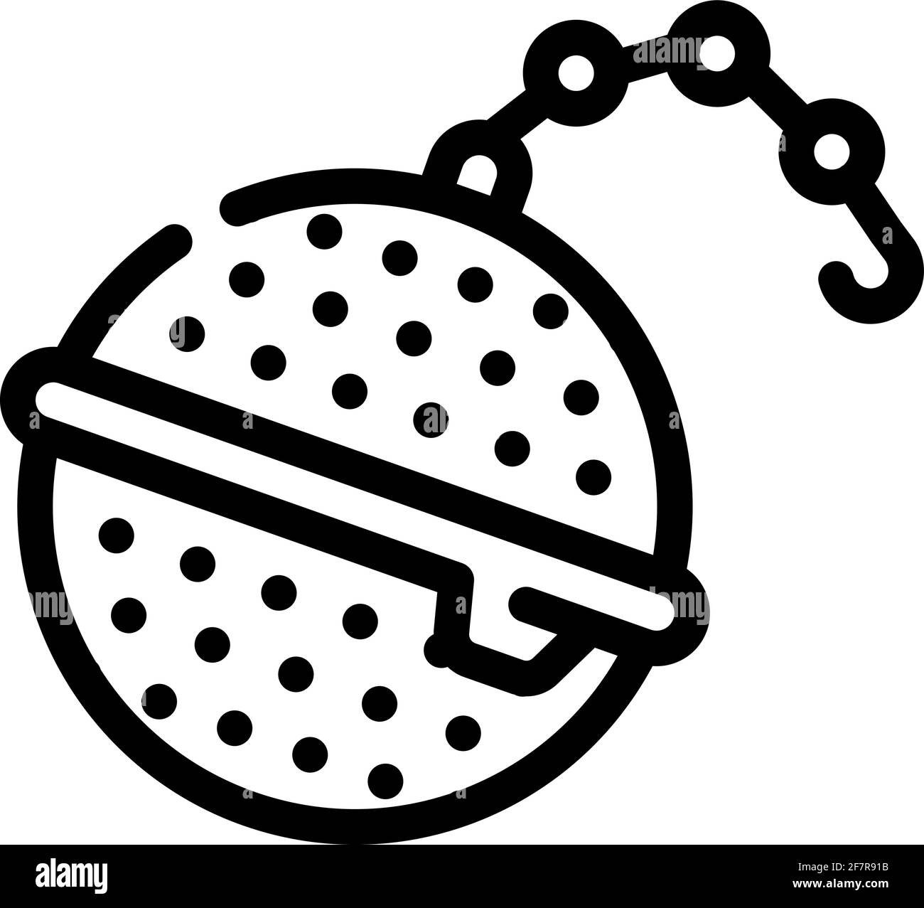 strainer on chain tea line icon vector illustration Stock Vector