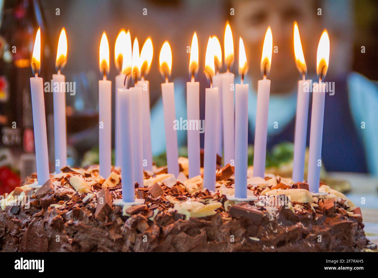 Candles on a birthday cake Stock Photo Alamy